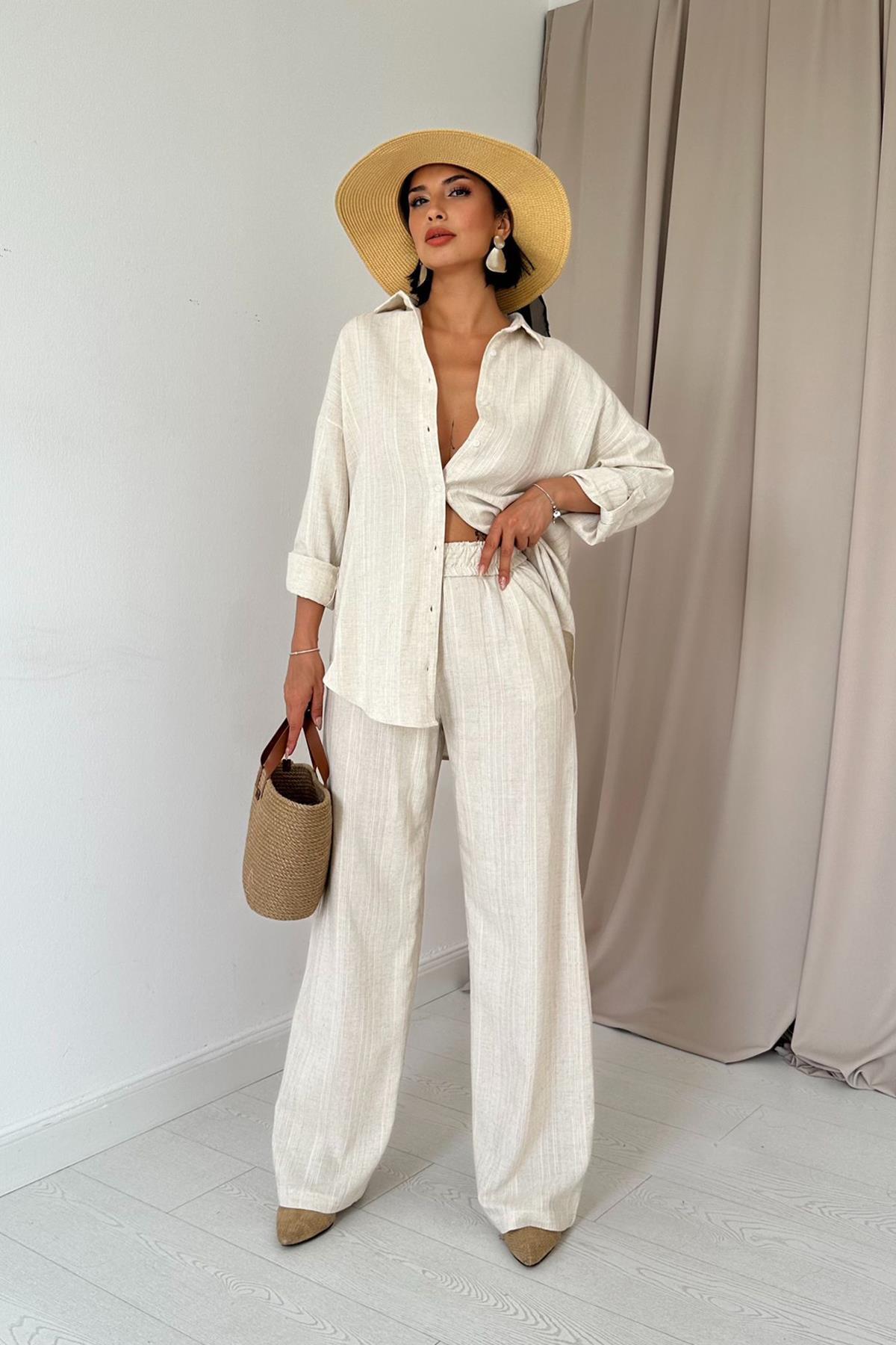 Jacquard Wabenmuster Set – Zweiteiler aus 100 % Baumwolle