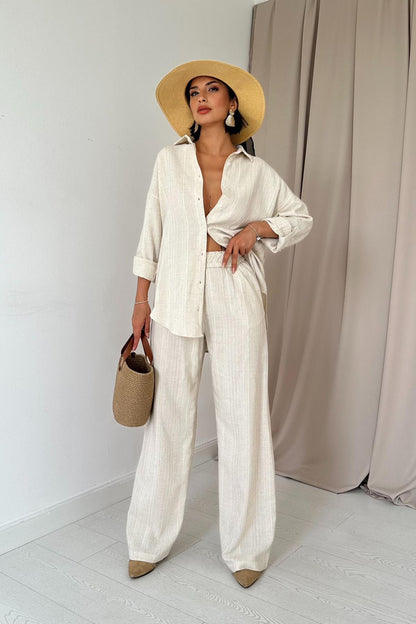 Jacquard Wabenmuster Set – Zweiteiler aus 100 % Baumwolle