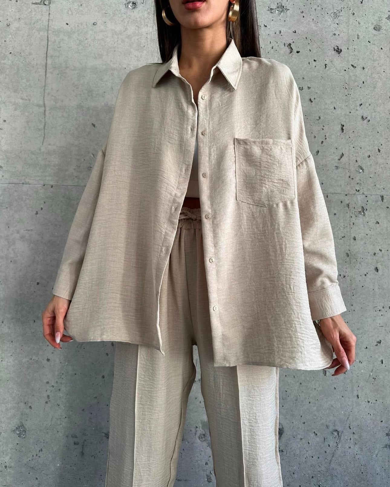 Leinenlook Zweiteiler