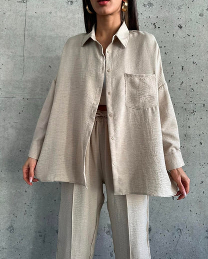 Leinenlook Zweiteiler