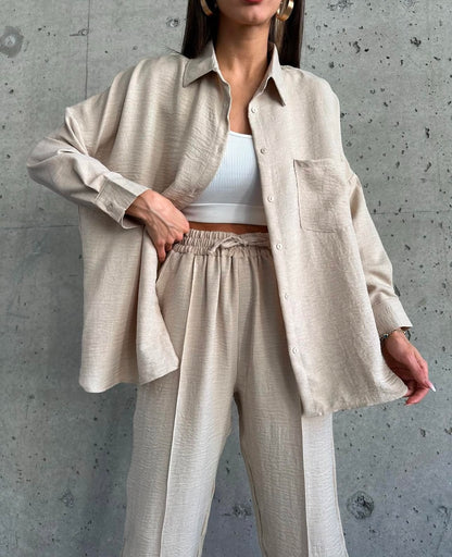 Leinenlook Zweiteiler