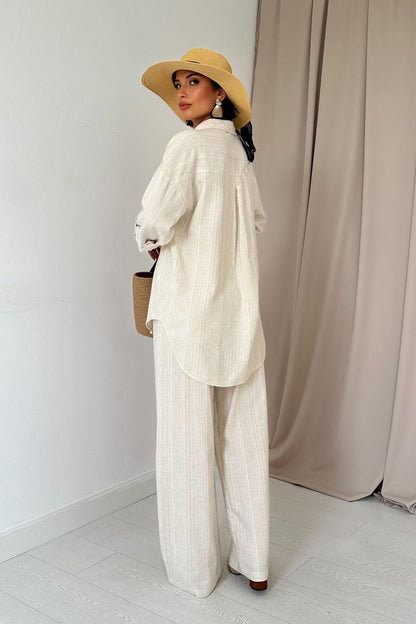 Jacquard Wabenmuster Set – Zweiteiler aus 100 % Baumwolle