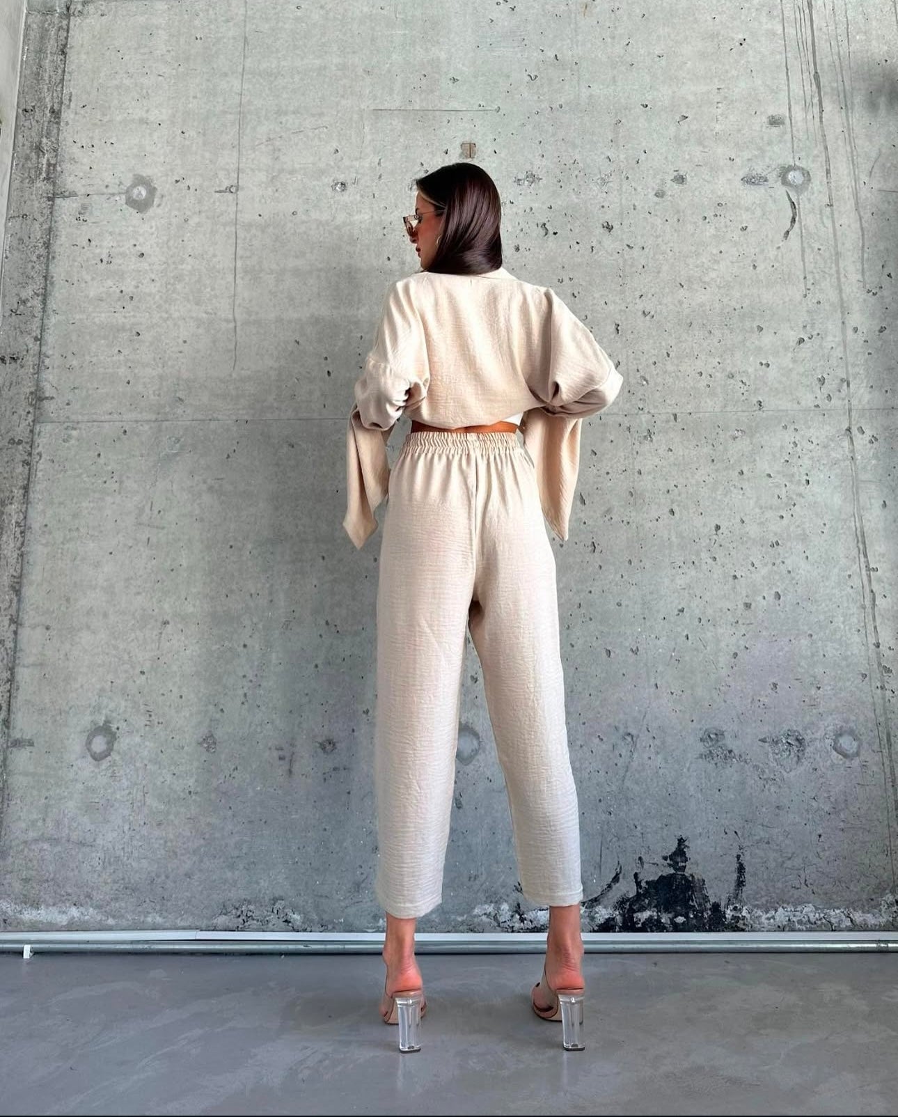 Leinenlook Zweiteiler